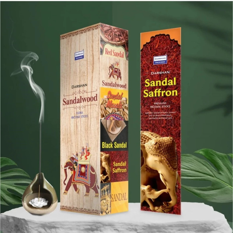 عود خوشبوکننده رایحه صندل زعفران(Sandal Saffron) برند دارشان( Darshan)