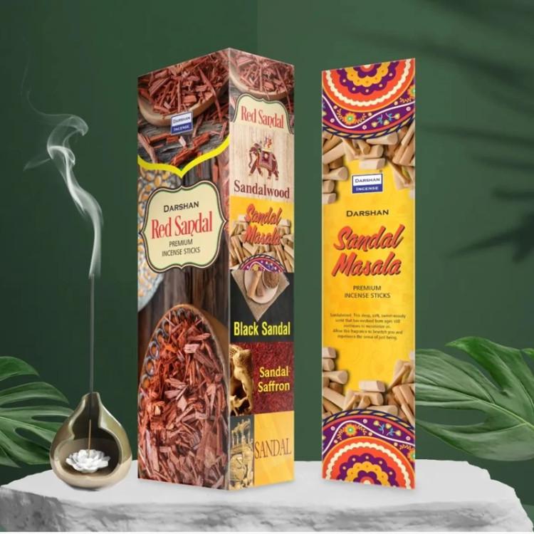 عود خوشبوکننده رایحه صندل ماسالا(Sandal Masala) برند دارشان( Darshan)