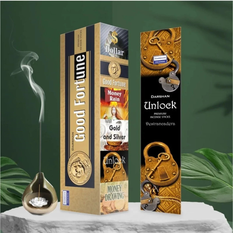 عود خوشبوکننده رایحه خوش بختی و گشایش بخت(unlock) برند دارشان( Darshan)