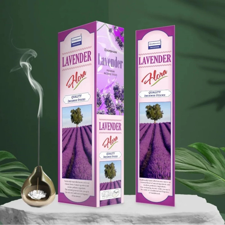 عود خوشبوکننده رایحه استوخودوس یا لوندر دستساز(Lavender Flora) برند دارشان( Darshan)