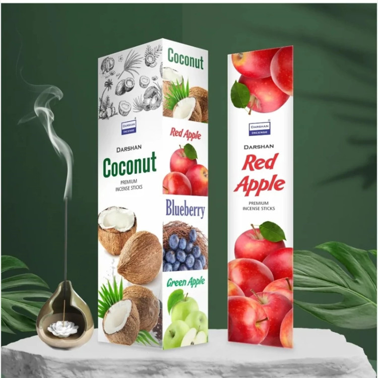 عود خوشبوکننده رایحه سیب قرمز(Red Apple) برند دارشان( Darshan)