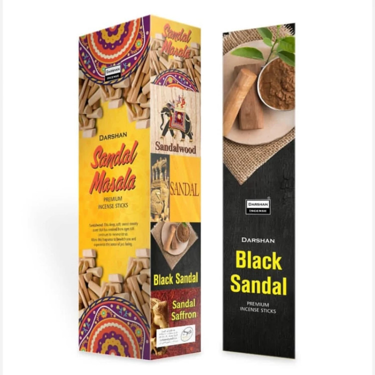 عود خوشبوکننده رایحه صندل سیاه(Black Sandal) برند دارشان( Darshan)