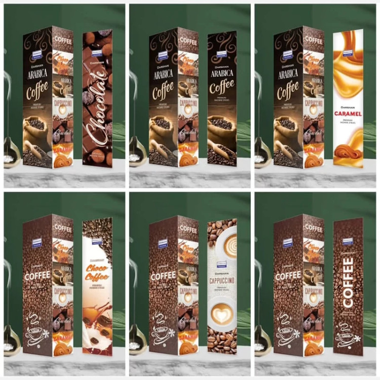 عود پاکتی مجموعه قهوه(Coffee Collection ) باکس 12 عددی، 6 رایحه