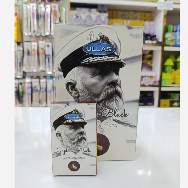 عود آبشاری رایحه کاپتان بلک(Captain Black) برند Ullas باکس 12 عددی
