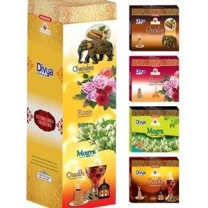 پکیج 12 تایی 4 رایحه عود مخروطی(کله قندی) برند Rudrakh