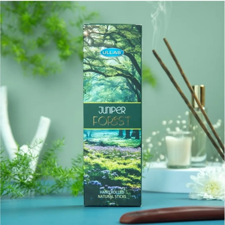 عود دستساز جونیپر فارست(Juniper Forest) برند الاس(Ullas)_ قیمت عمده_ ۱۲ بسته