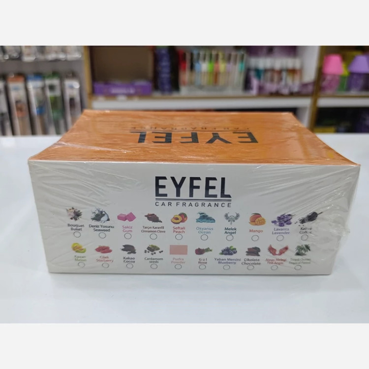خوشبوکننده آویز خودرو برند ایفل(Eyfel)،عمده،باکس 24 عددی