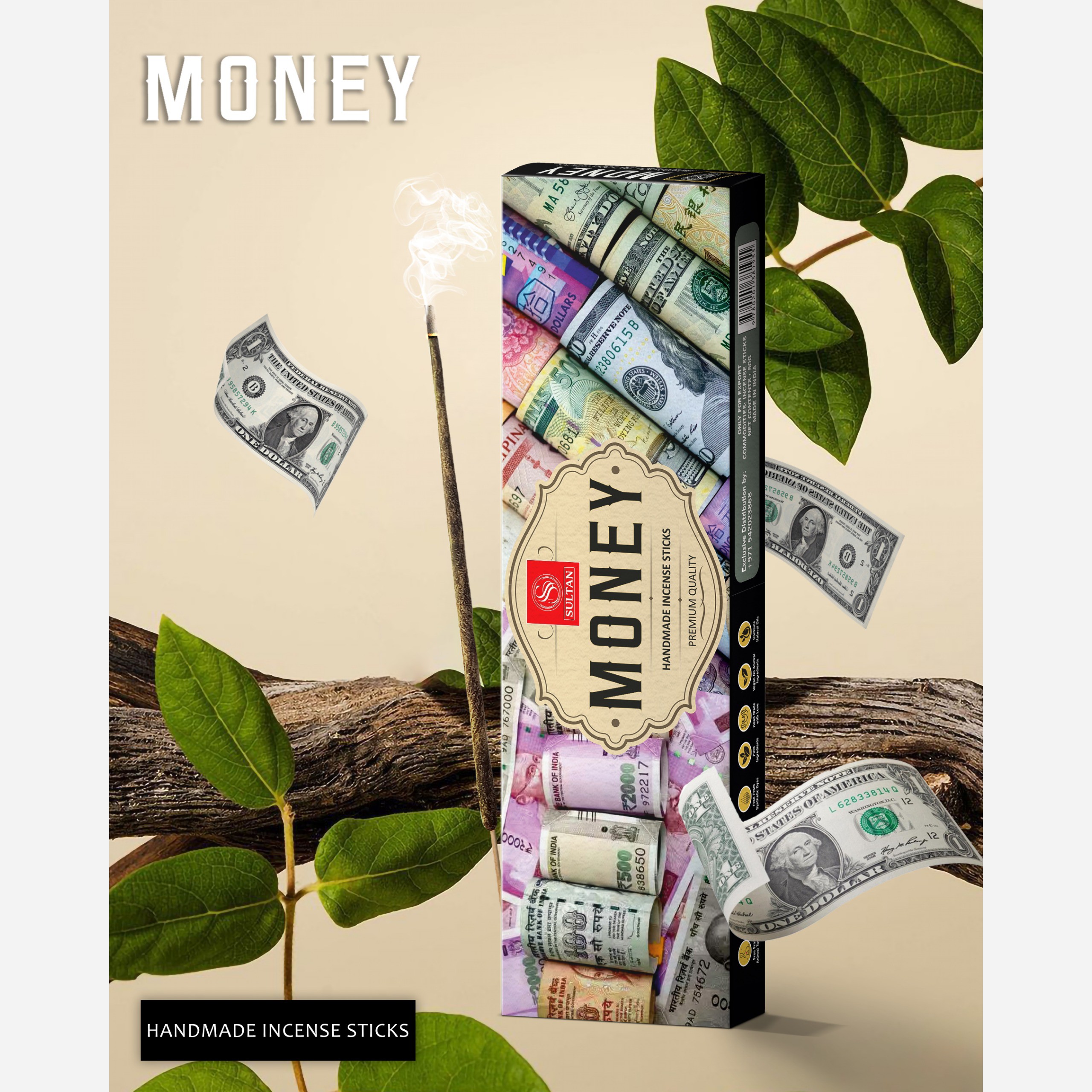 عود دستساز پول و ثروت(Money )، عمده، پک 12 بسته ای
